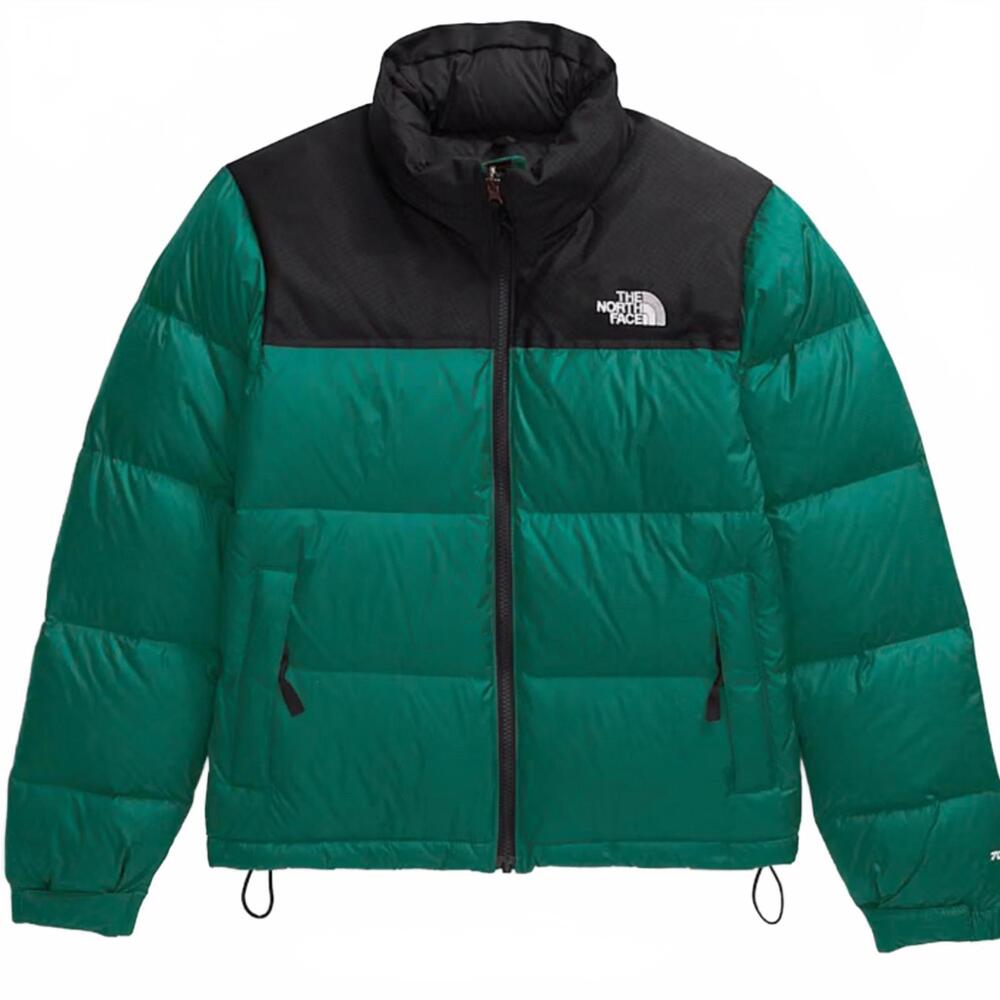 The North Face 1996 Retro Nuptse Down Puffer Jacket Hood Green Women's